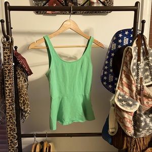 Express Green Ruffle Tank Top
